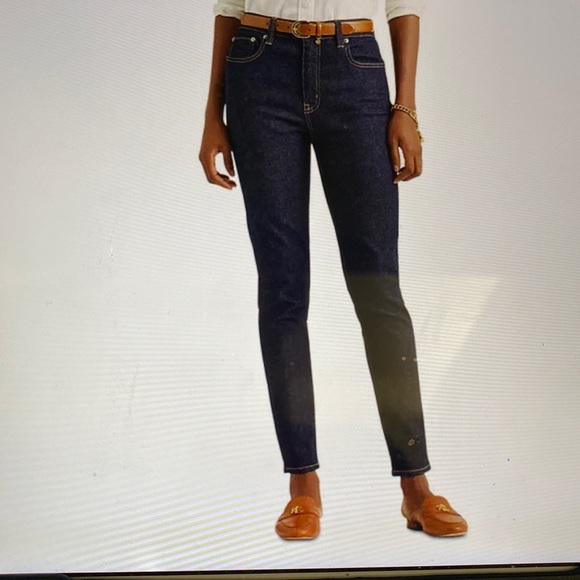 Lauren Ralph Lauren High-Rise Permier Dark Wash Jeans Sz 12 - Picture 4 of 11